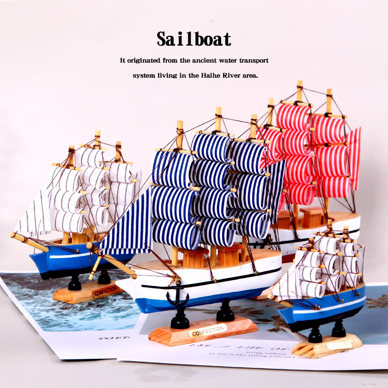 蛋糕装饰帆船创意一帆风顺海洋海景沙滩主题微观贝壳海星插旗摆件