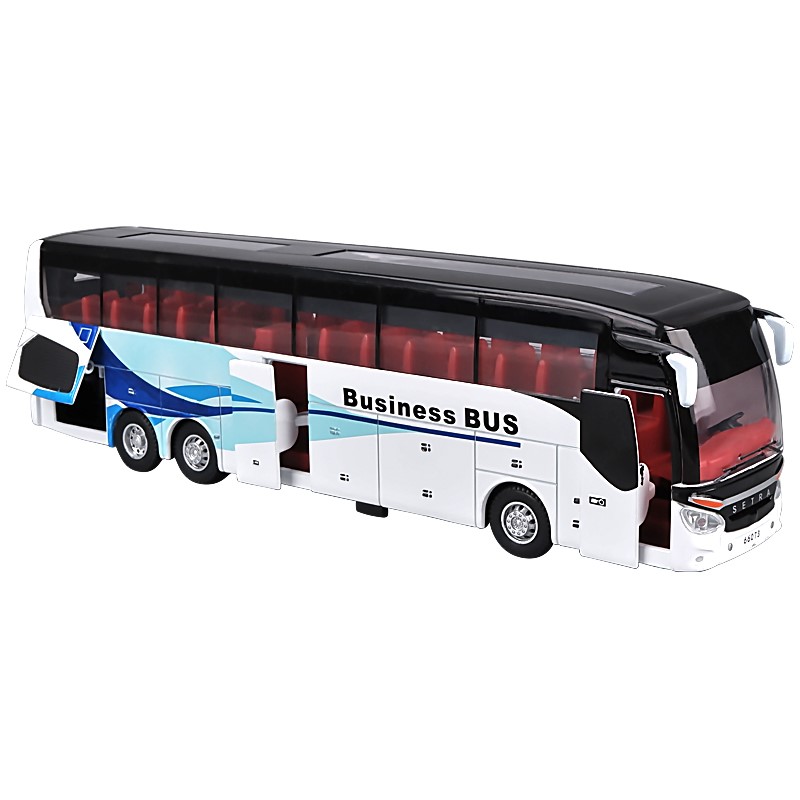伊露尚大号合金机场商务巴士模型旅游大巴玩具车儿童仿真开门公交