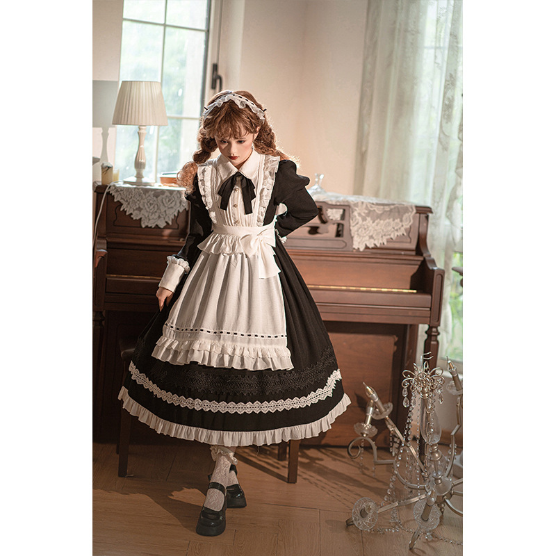 【小女仆】原创设计长袖洛丽塔复古宫廷连衣裙可爱Lolita甜美长裙