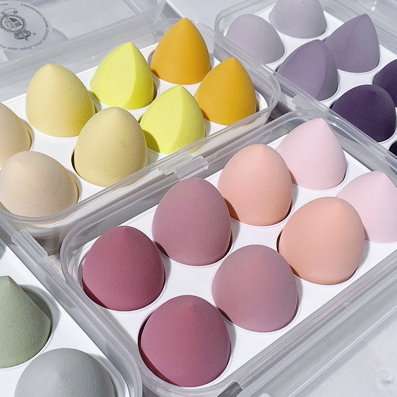 8只装 美妆蛋不吃粉巨超软粉扑海绵化妆蛋干湿两用定妆粉带收纳盒