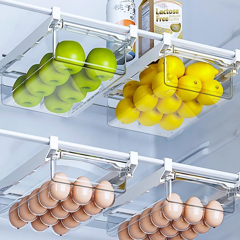 悬挂抽屉式冰箱鸡蛋收纳盒水果保鲜厨房整理神器食品级专用储物盒