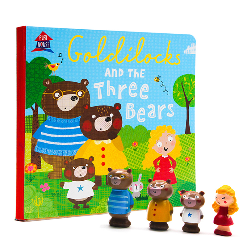 进口英文原版正版三只小熊和金发姑娘Goldilocks and the Three Bears玩具房屋Playhouse fold-out scenes 4toys 经典童话故事女孩