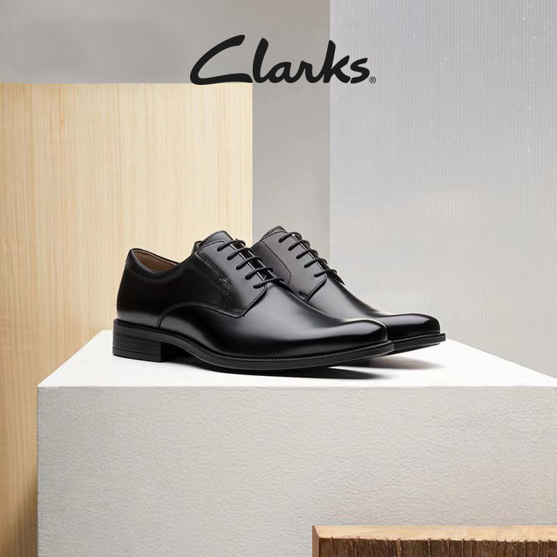 Clarks其乐泰顿系列英伦商务皮鞋德比鞋结婚新郎鞋增高正装皮鞋男