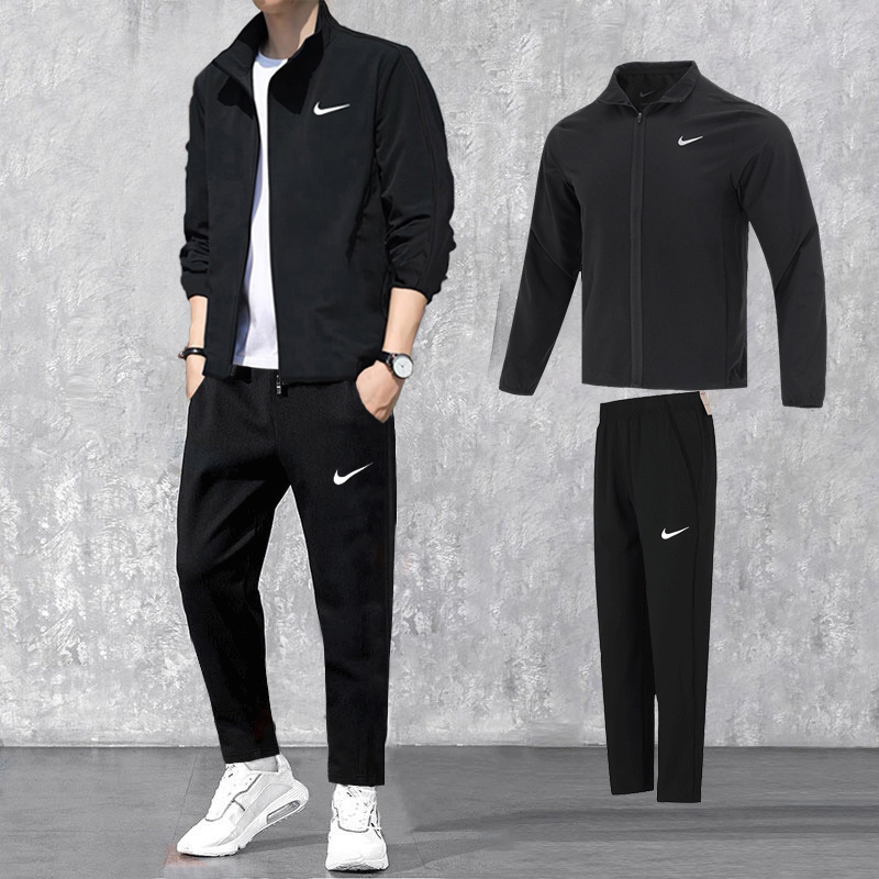Nike耐克休闲运动套装男24夏季立领轻薄外套透气茄克长裤两件套潮