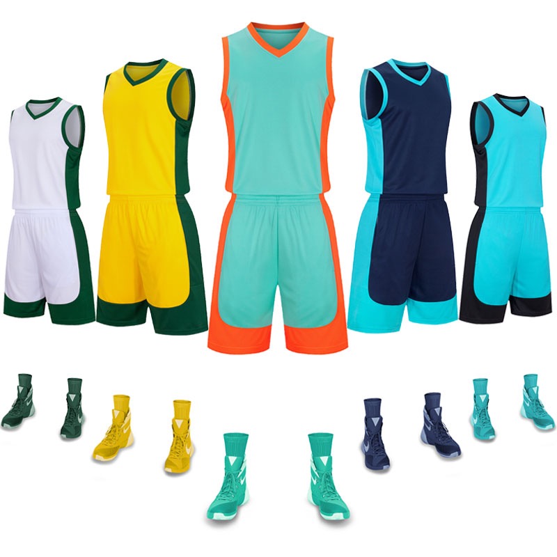 篮球服定制套装大学生比赛训练队服美式儿童球衣双面穿热升华印制
