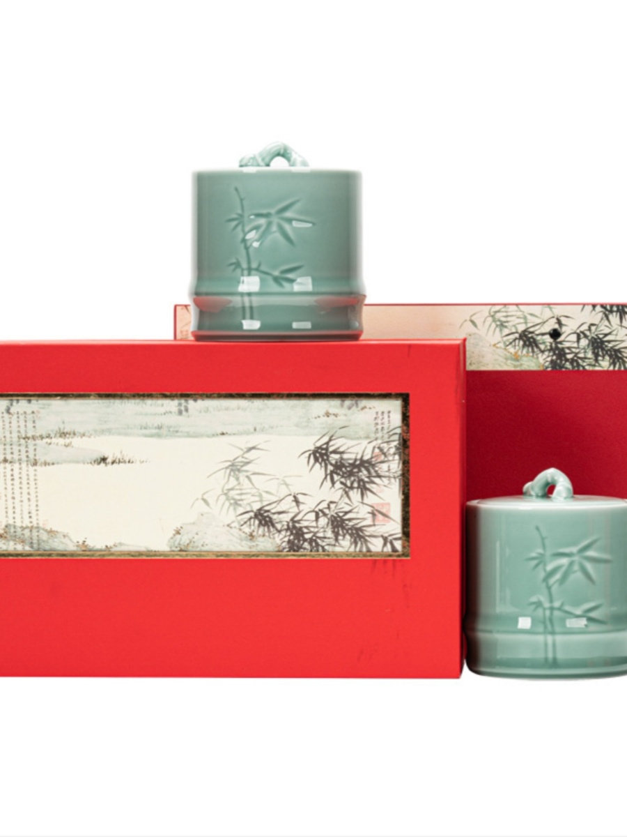 雨轩陶瓷茶叶罐YOA龙井碧春螺毛尖绿茶瑞茶白茶包装空红礼品盒