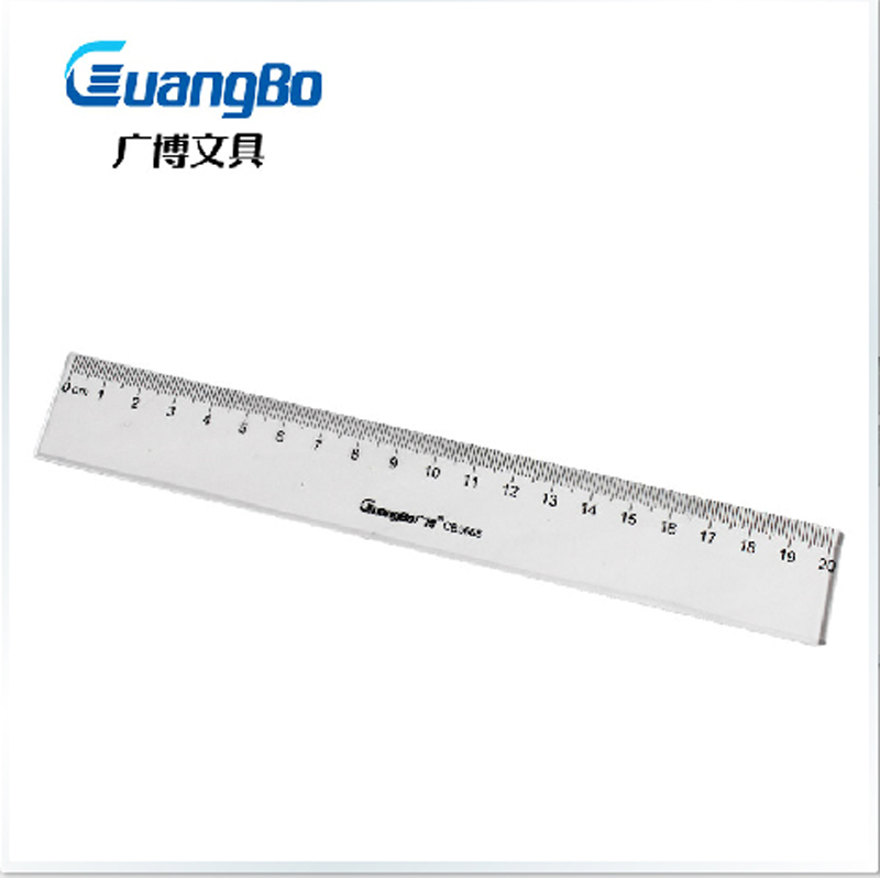 广博20cm直尺透明有机绘图尺精确标准办公学习好帮手 文具CB5665