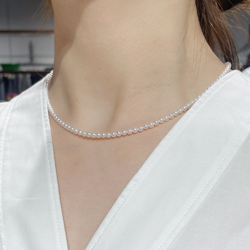 天然淡水baby小米珠珍珠项链女正品3-3.5mm颈链叠戴洛颗颗新品