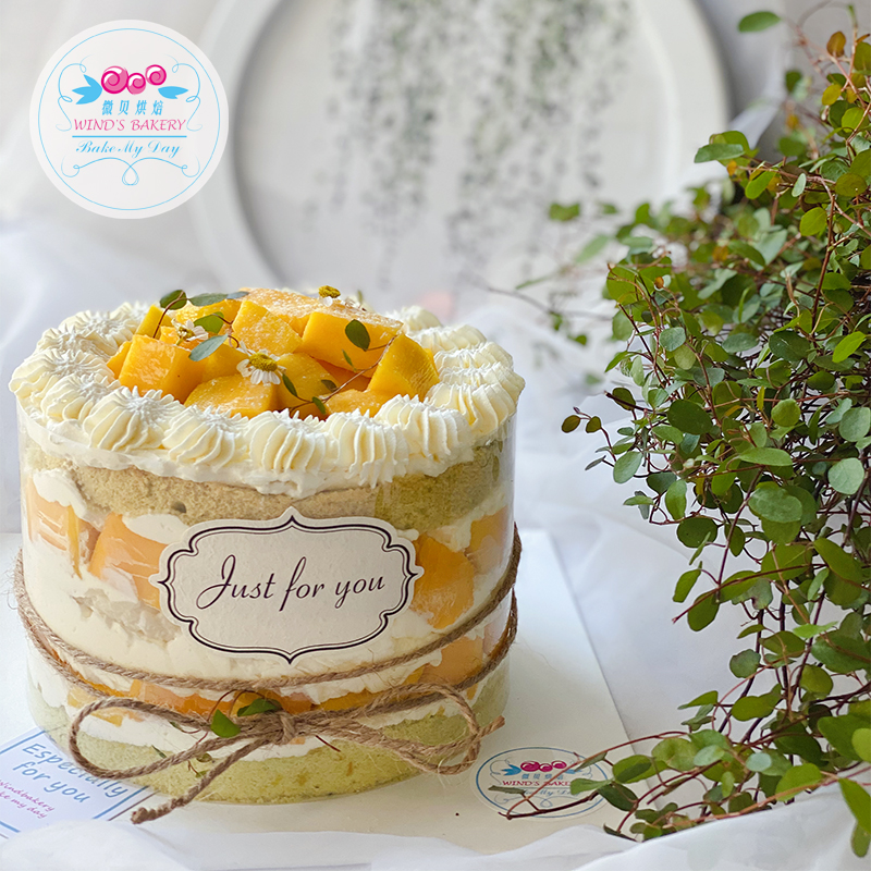 斑斓芒果\生日蛋糕动物奶油新鲜芒果椰香糯米上海同城送微贝蛋糕