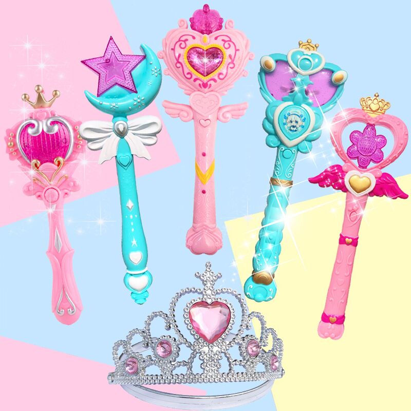 魔法棒玩具圣诞节魔仙棒儿童玩具公主皇冠小仙女魔法圣诞节送孩子