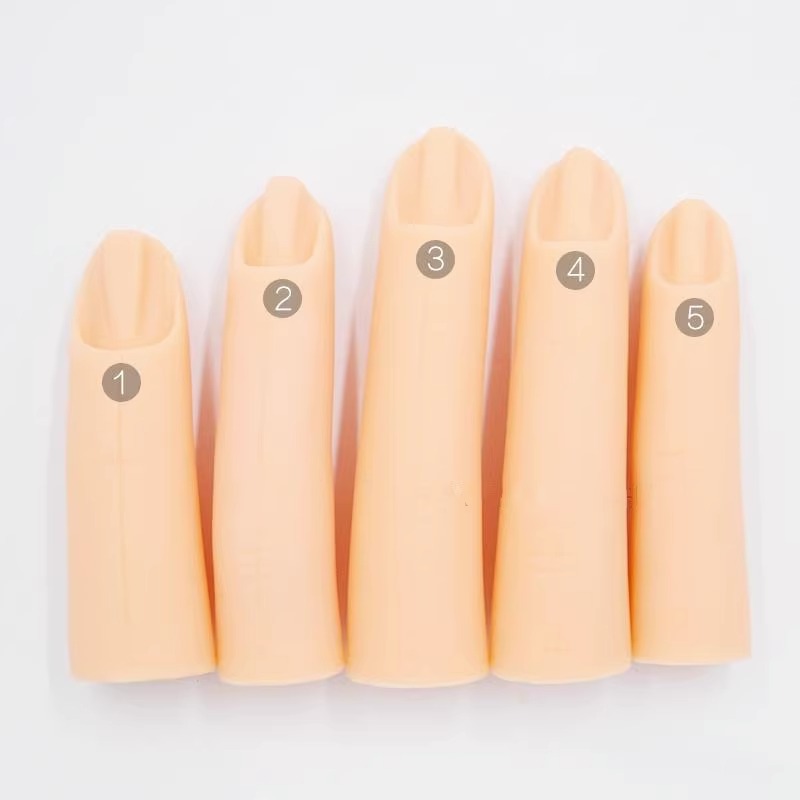 美甲工具硅胶假手指手指头学员练习手指模具手指学美甲模型5个装