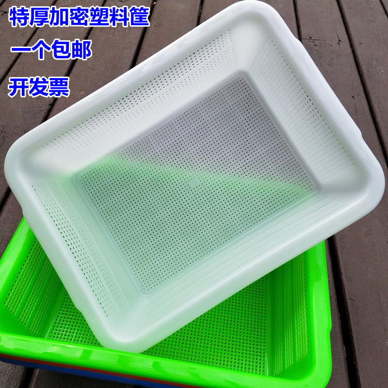 加厚加密长方形塑料筐厨房洗菜篮漏筐小孔米筛大号收纳周转整理筐