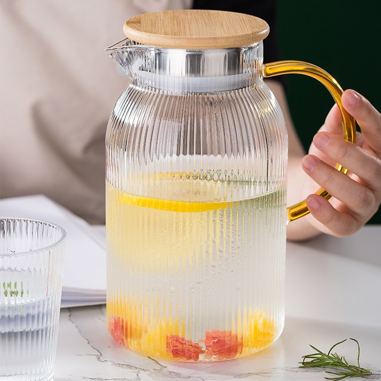 耐高温玻璃冷水壶大容量泡茶壶家用高硼硅凉水壶透明玻璃水杯套装