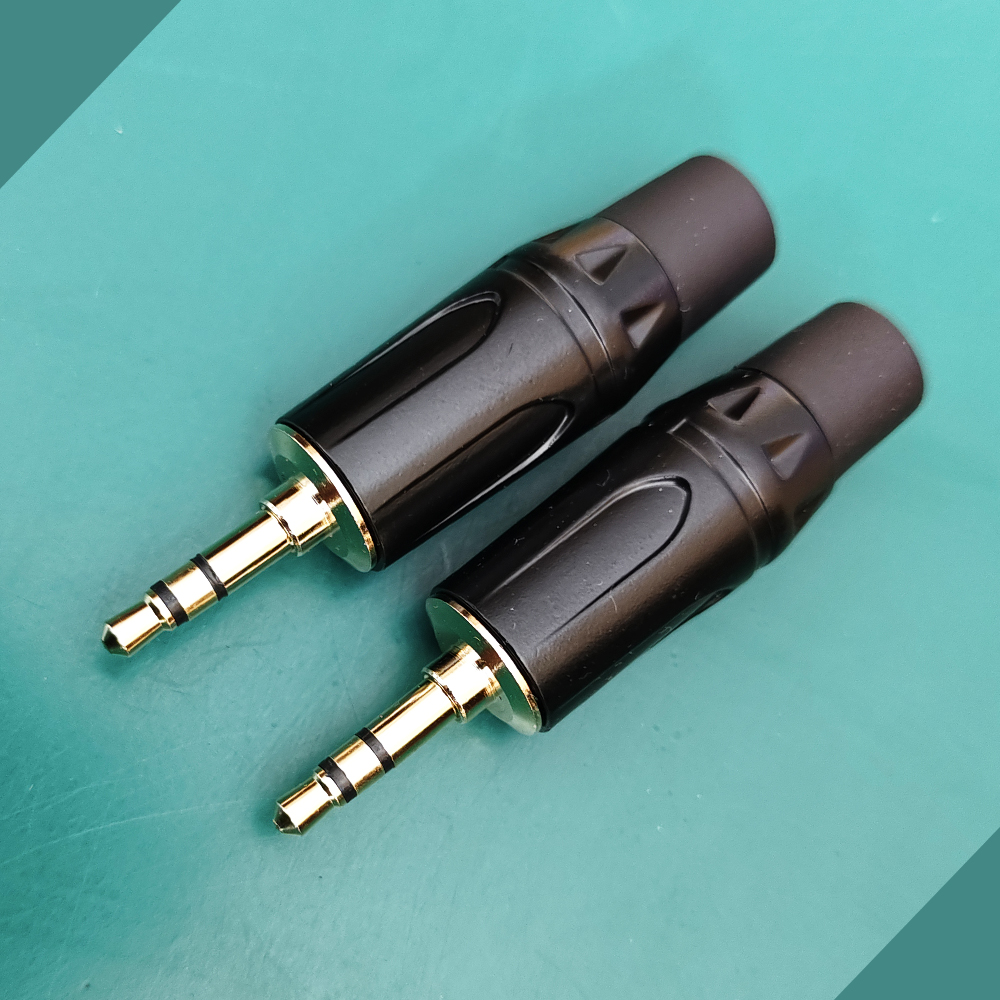 镀金3.5mm插头立体声 耳机焊接头音频头3节AUX线端子三芯公头