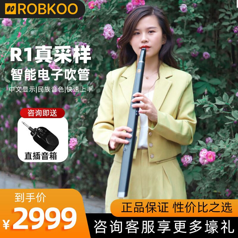 robkoo锣钹科技r1真采样电吹管国产电子吹管乐器电萨克斯锣钹库/