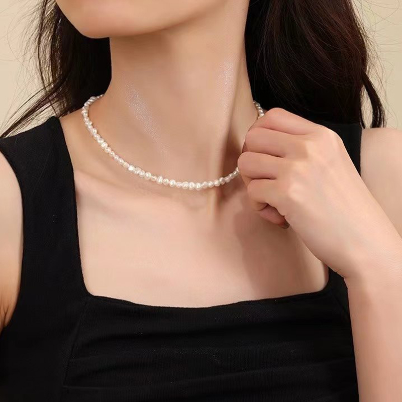 《听夏》碎银子强光巴洛克异型天然珍珠项链女轻奢小众设计锁骨链