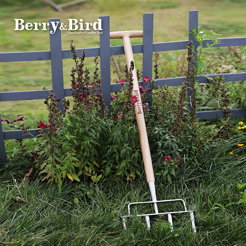 BerryBird松土耙子不锈钢四齿耙种菜花栽花翻土泥耙农用园艺工具