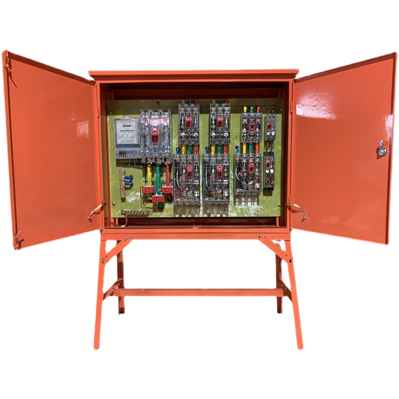 定制建筑工地标准临时一级二级三级配电箱电表箱400A户外支架红箱