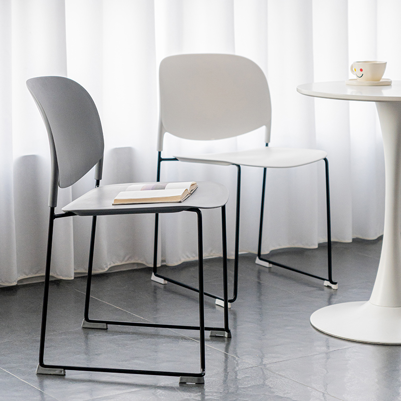 关于白北欧可叠放塑料餐椅小户型简约靠背椅书桌凳子餐厅休闲椅子