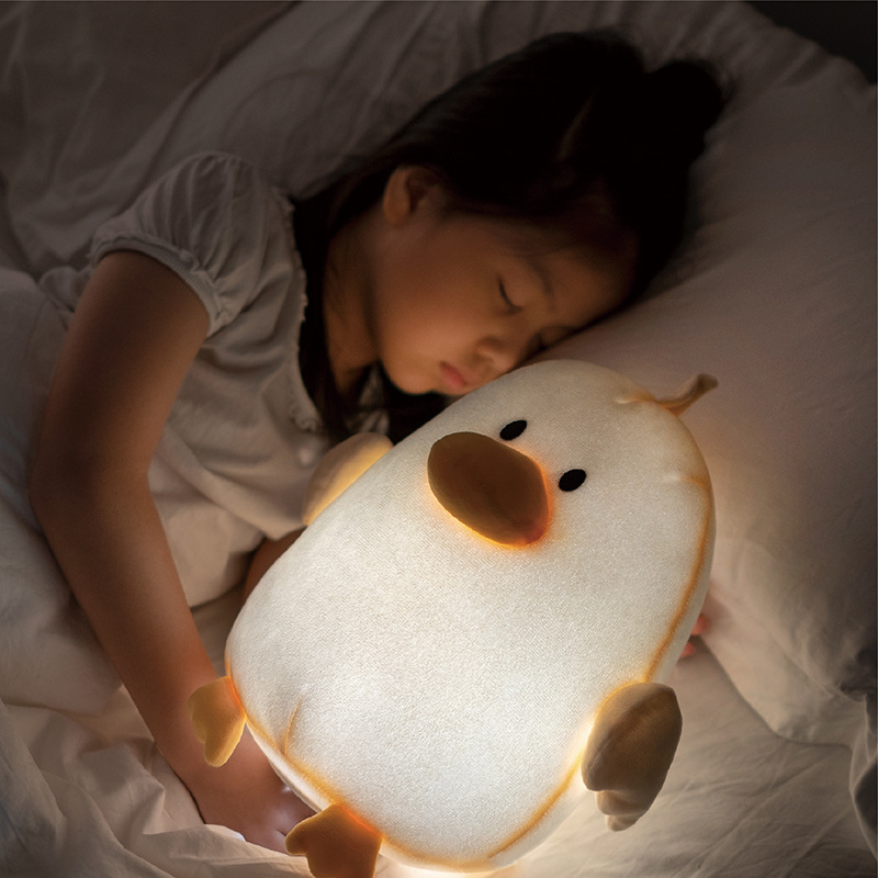 创意鸭子毛绒小夜灯儿童温馨伴睡定时Q萌可爱礼物新奇LED充电款