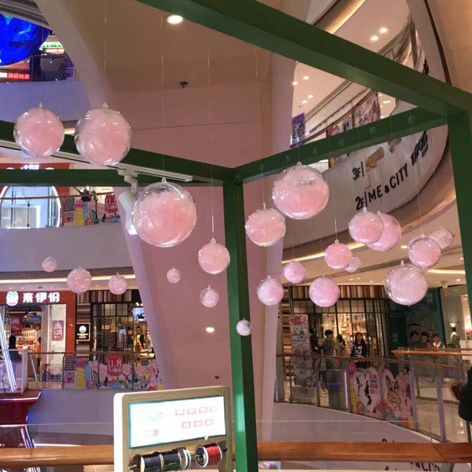 店铺端午节活动氛围装饰塑料透明球空心球吊球天花板吊饰商场吊顶