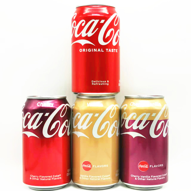 Coca Cola Drinks美国欧洲原装进口可口可乐原味香草樱桃碳酸饮料