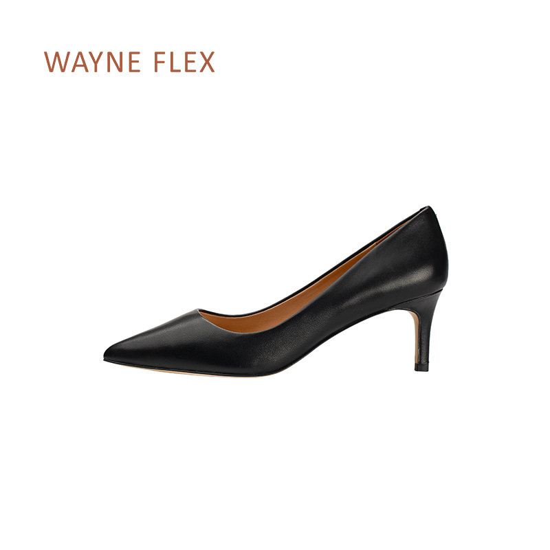 WAYNEFLEX新款尖头职业气质高跟鞋细跟羊皮欧美通勤工作鞋正装鞋