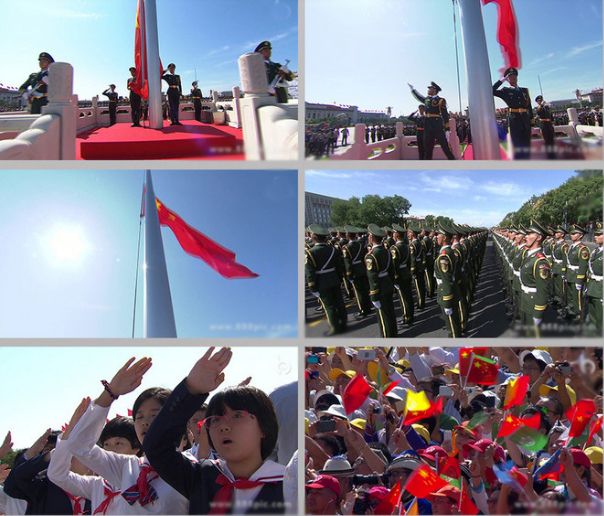 实拍北京天安门广场升旗仪式升旗仪仗队高清实拍视频素材