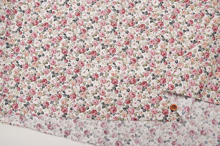 日本进口迷你玫瑰纯棉印花布料服装连衣裙衬衫裙子小洋装碎花面料