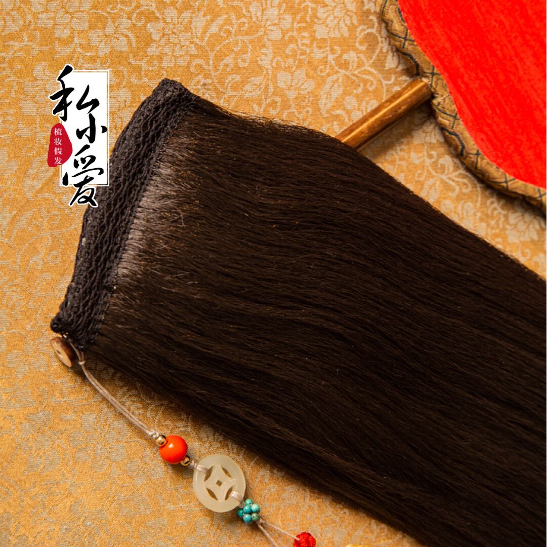 汉服古风常用假发片黑色长直发片 多种尺寸可选