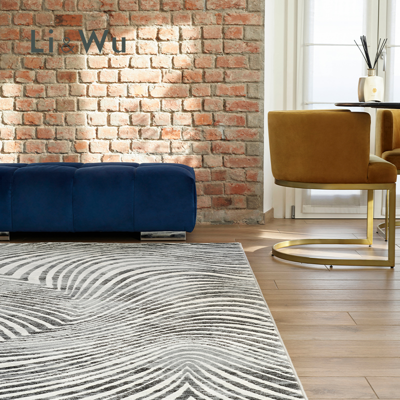 Li and Wu比利时进口Ragolle地毯现代客厅卧室沙发黑白斑马纹小众