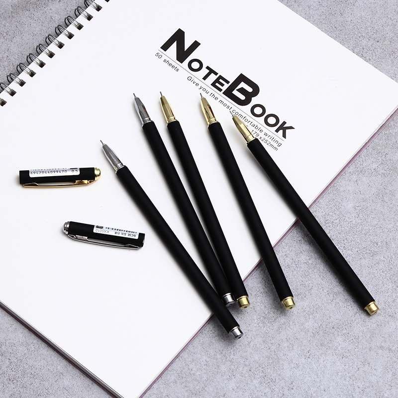 至尚创美 细杆金属笔简约中性笔学生用商务办公重手感笔0.5mm黑色