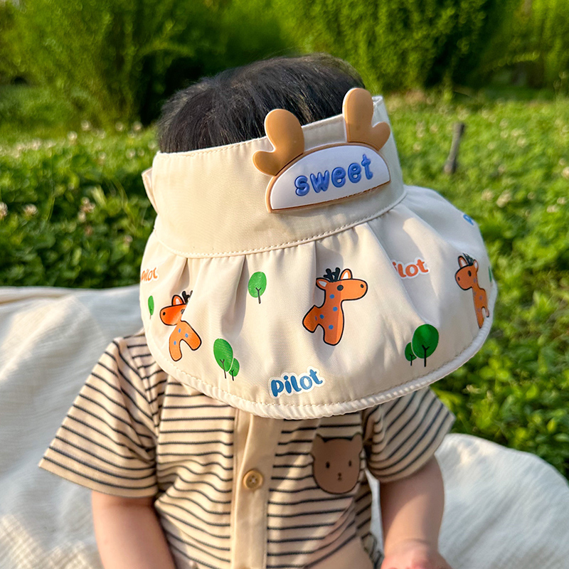 婴儿帽子夏季宝宝可爱超萌空顶帽春秋薄款遮阳防晒男童女童太阳帽