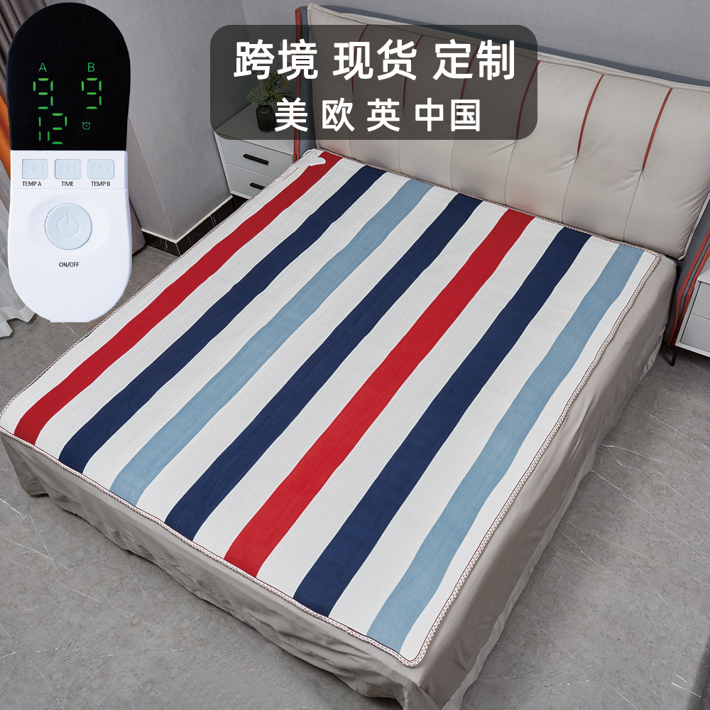 跨境电热毯双控调温安全家用110V伏台湾亚马逊美规单人双人电褥子