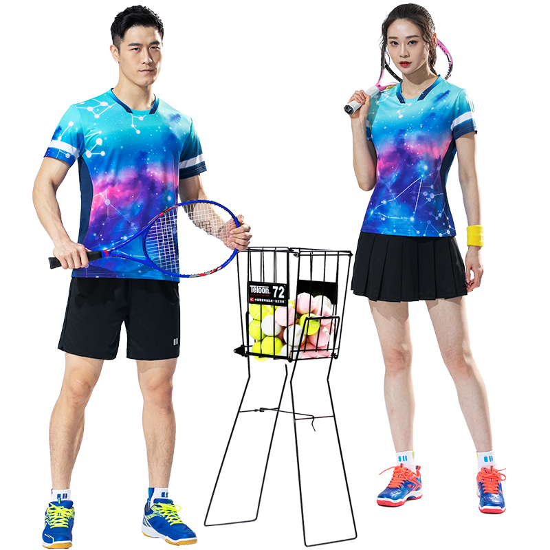 单双号羽毛球服女款套装修身球衣速干男士运动服上衣透气网球服