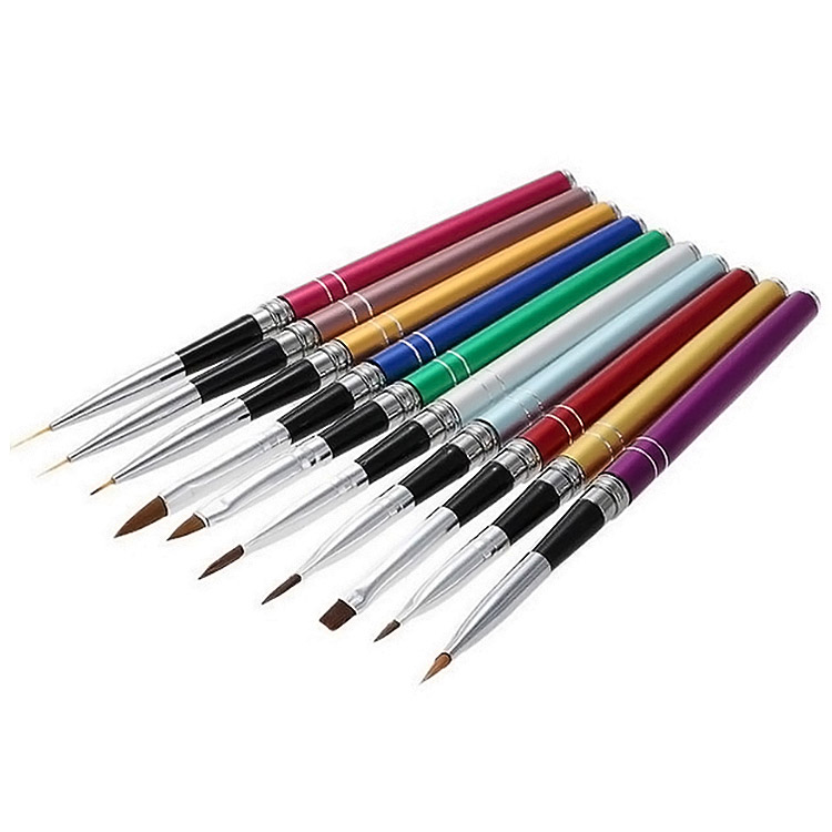 美甲工具笔刷套装店用手画花彩绘笔勾拉线笔雕花光疗排笔全套10支