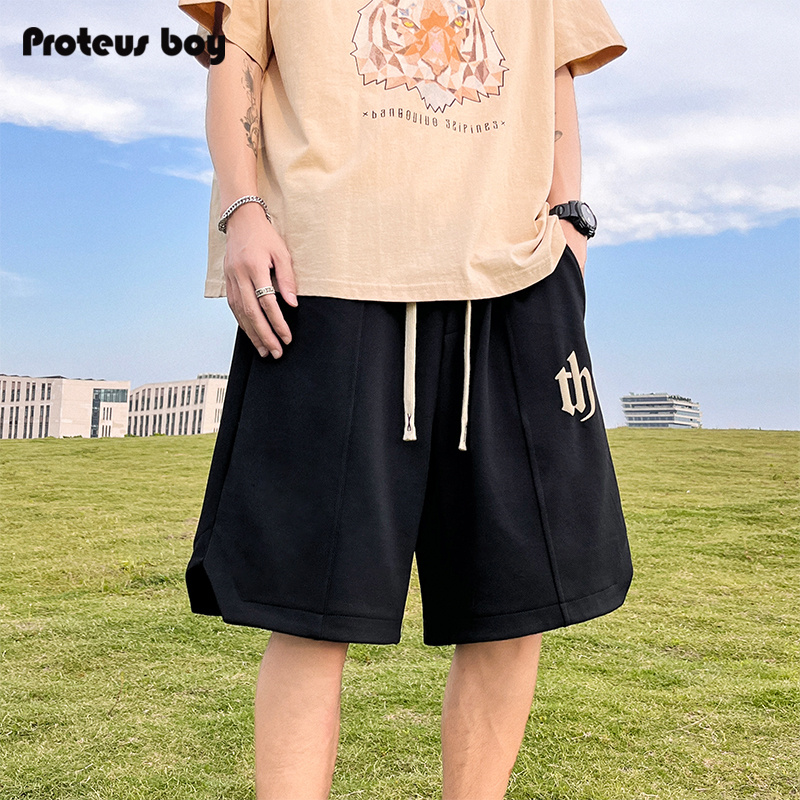 ProteusBoy短裤男夏季男生美式运动外穿直筒宽松休闲五分中裤子潮