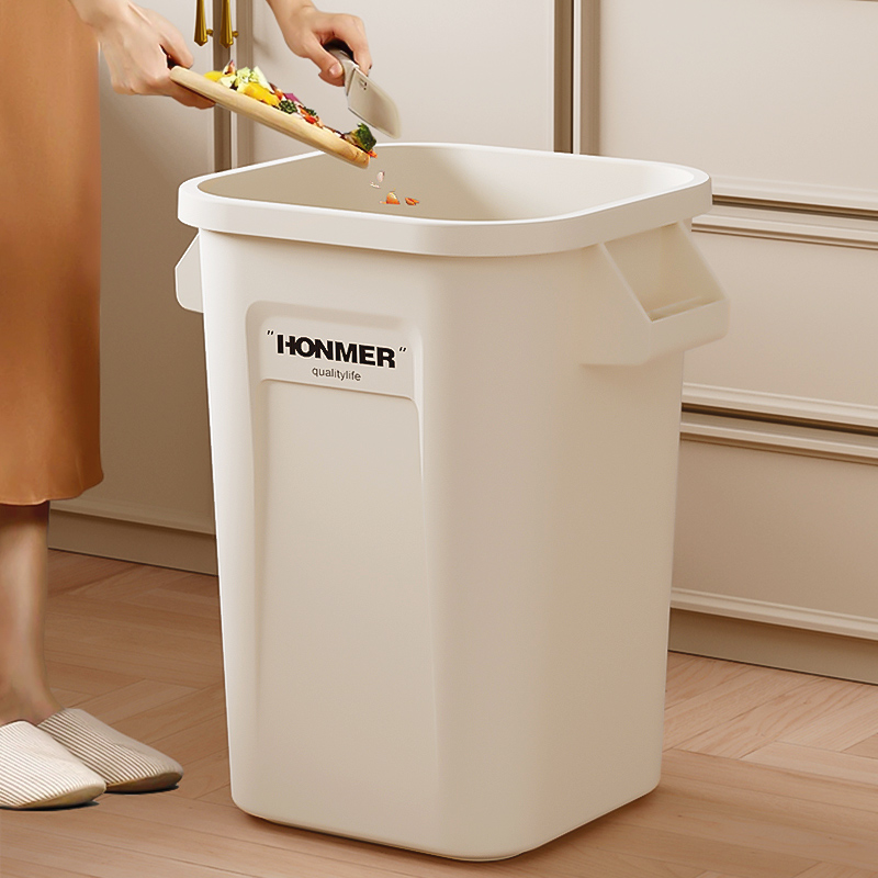 日本厨房垃圾桶大号大容量厨余收纳桶家用2024新款高颜值客厅轻奢