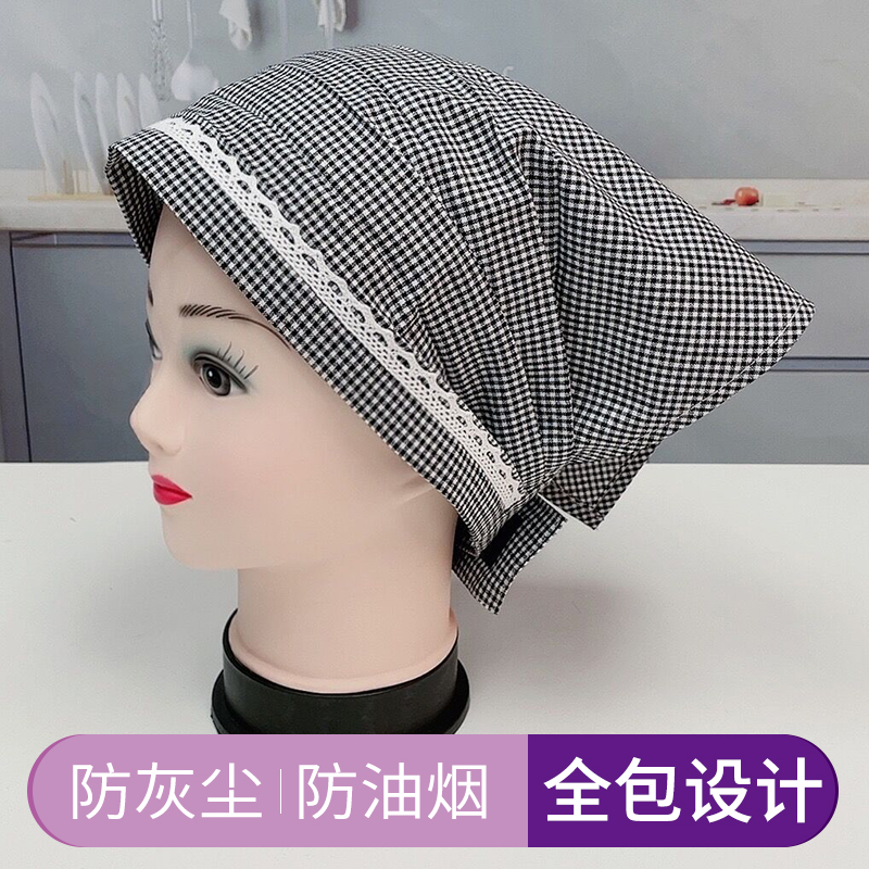 2023年新款时尚三角头巾女士厨房帽防油烟家用帽子加大女包头干活