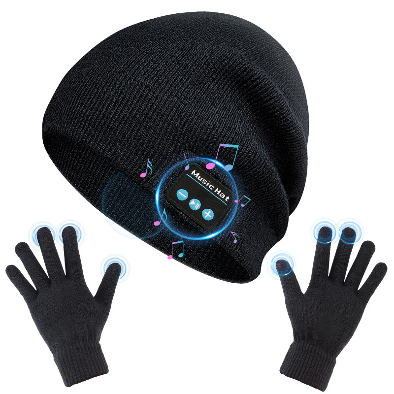 新款蓝牙5.0无线耳机针织套头帽冬季保暖通话音乐蓝牙帽子