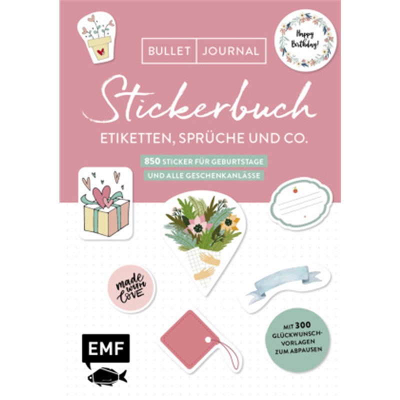 预订【德语】Bullet Journal - Stickerbuch - Etiketten, Sprüche und Co.:900 Sticker für Gebur