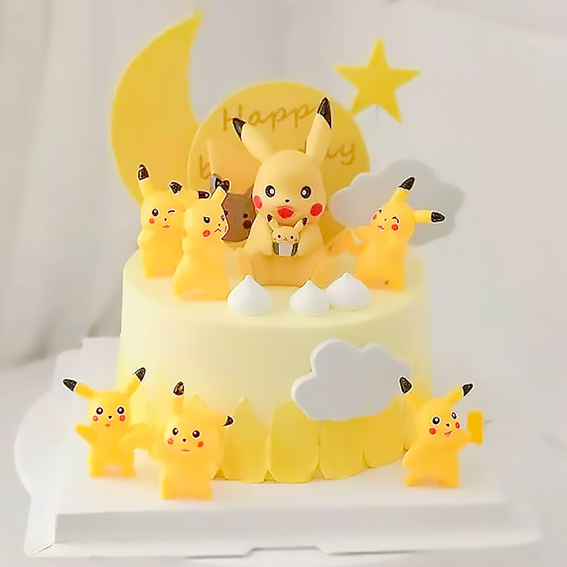 甜乐时光~黄色小精灵蛋糕装饰摆件黄色宠物儿童生日派对烘焙插件
