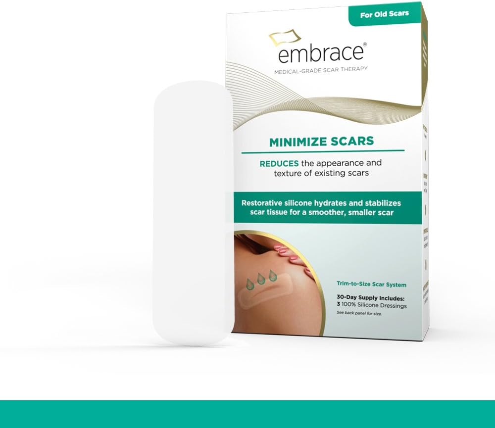 美国直邮Embrace最小化旧巴痕硅胶疤痕贴大尺寸4.7英寸30天用量