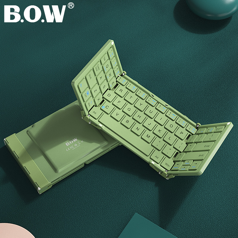 BOW ipadpro三折叠蓝牙键盘平板无线外接笔记本通用便携式小键盘