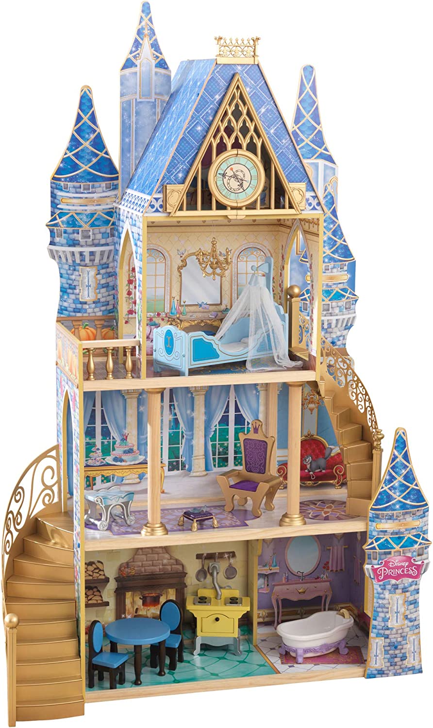 KidKraft 迪士尼公主灰姑娘皇家梦想玩具屋套装过家家童话娃娃屋