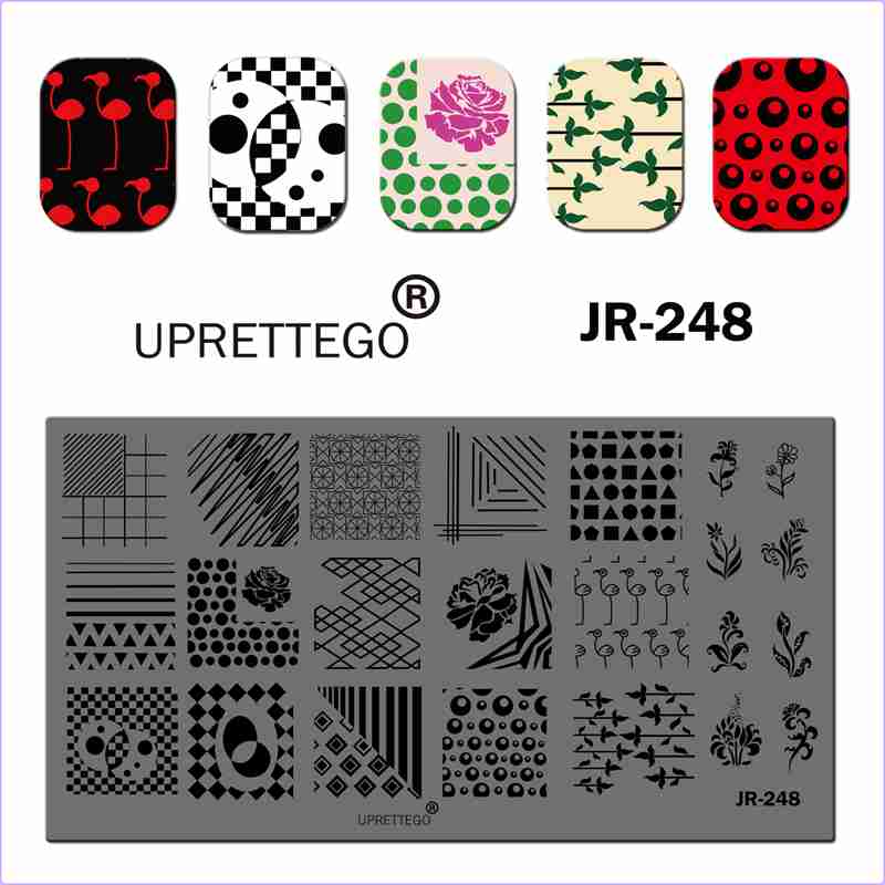 JR240-289美甲印花钢板美甲工具转印工具印章印花油卡通麻将抽象