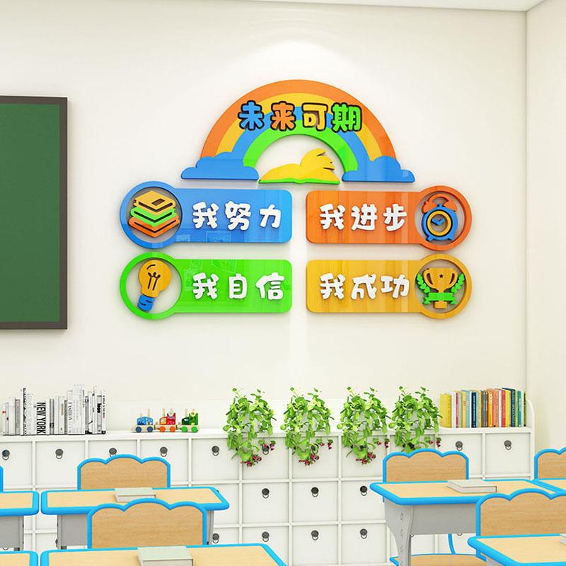 未来可期班级文化墙贴学生励志标语幼儿园墙面装饰小学教室布置