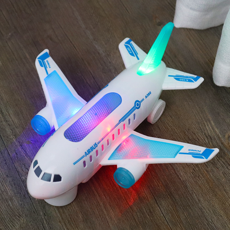 万向飞机空中巴士客机儿童电动玩具车灯光音乐模型2声光闪光3-6岁