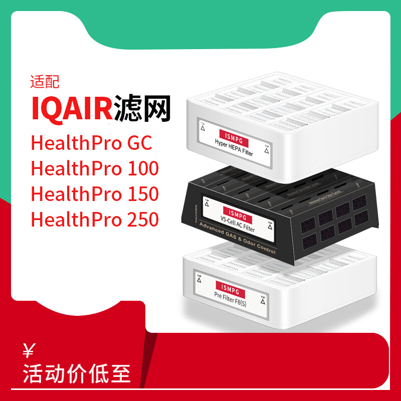 适配IQAir空气净化器滤芯Healthpro250/GC premax HyperHEPA滤网