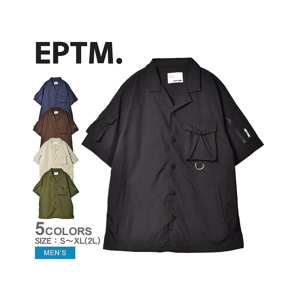 日本直邮Epitomi 短袖衬衫 EPTM 按扣衬衫男士黑色黑色海军蓝色 S